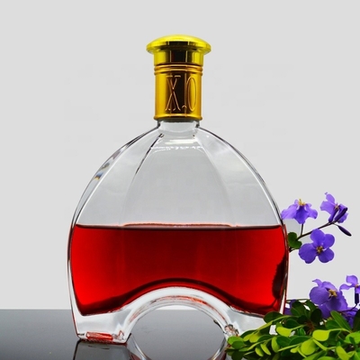 Bouteille de vodka en verre élégant 500ml 750ml 1000ml Volume pour bouteille en verre personnalisée