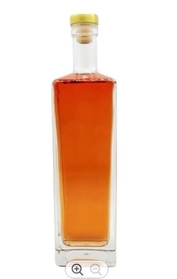 500 ml 750 ml Bouteille en verre transparent de forme personnalisée pour le whisky Brandy Tequila Gin Vodka