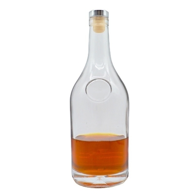 500 ml 750 ml Bouteille en verre transparent de forme personnalisée pour le whisky Brandy Tequila Gin Vodka