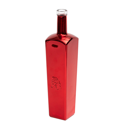 Matériau de base Super Flint Glass Impression personnalisée Bouteille de gin carré pour et OEM Bienvenue