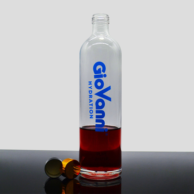 Matériau en verre à haute teneur en silex Luxe Bouteilles de verre de whisky vides avec logo en liège et en décal