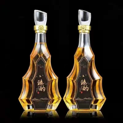 Bouteille en verre à écran personnalisée pour le brandy de luxe, le rhum, le whisky et la vodka 500 750 ml