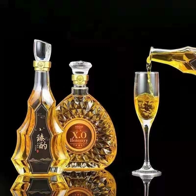 Bouteille en verre à écran personnalisée pour le brandy de luxe, le rhum, le whisky et la vodka 500 750 ml