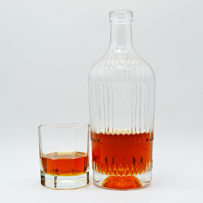 Bouteille en verre à écran personnalisée pour le brandy de luxe, le rhum, le whisky et la vodka 500 750 ml