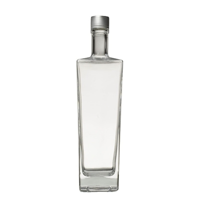 Bouteille en verre glacée claire ronde de 700 ml de 750 ml de rhum de boisson de vodka