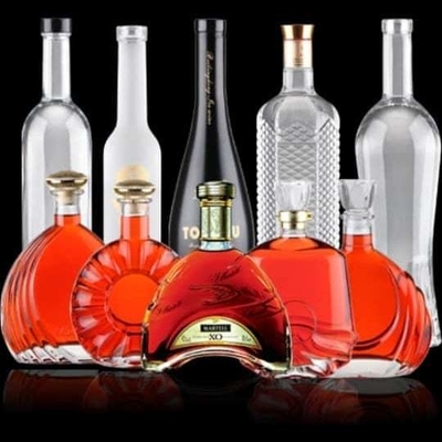 Bouteilles en verre transparent de 1000 ml hautement personnalisées OEM / ODM pour l'emballage de liqueurs de brandy et de whisky