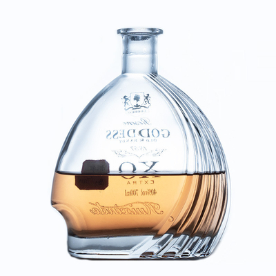 Matériau en verre à haute teneur en silex 700 ml 750 ml Rhum Vodka Whiskey Tequila Bouteille en verre avec liège