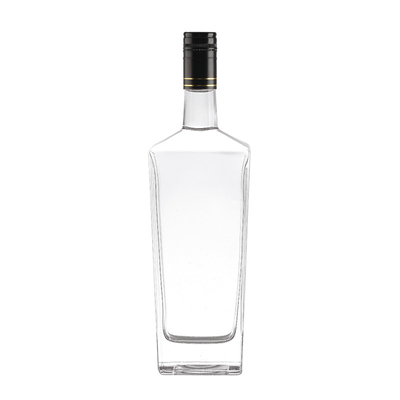 Matériau en verre Super Flint Bouteilles d'alcool carrées sombres pour OEM / ODM 200 ml 500 ml 750 ml 1L