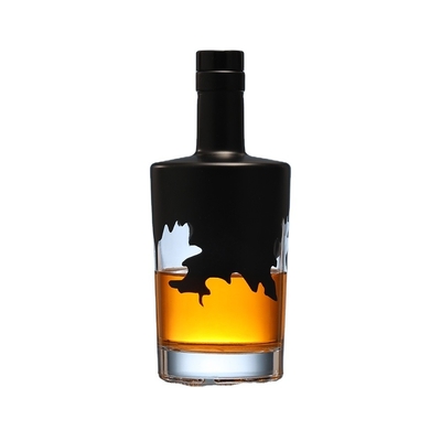 Matériau du collier en verre Super Flint 200 ml Tequila Whiskey Bouteille en verre Impression personnalisée du logo