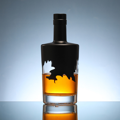 Matériau du collier en verre Super Flint 200 ml Tequila Whiskey Bouteille en verre Impression personnalisée du logo