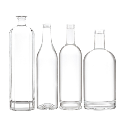 Bouteille en verre transparent de 100 ml 375 ml 500 ml 700 ml 750 ml en forme personnalisée pour les boissons énergisantes