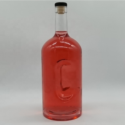 Matériau de verre à haute silex 750 ml 1000 ml Bouteille de verre de vodka pour le bénéfice