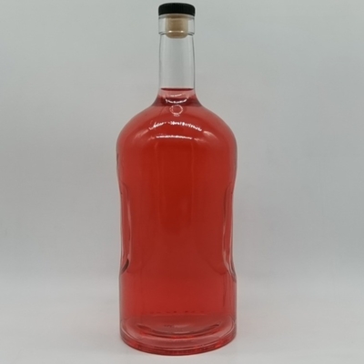 Bouteille vide en verre Super Flint personnalisée pour 1750 ml de whisky spiritueux en Californie