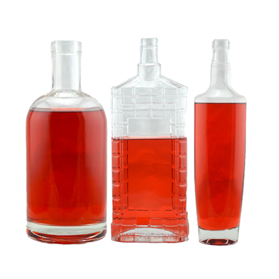 250 ml Red Label Gold Spray Painting Brandy Liquor Tequila Bouteille de vodka avec un capuchon métallique