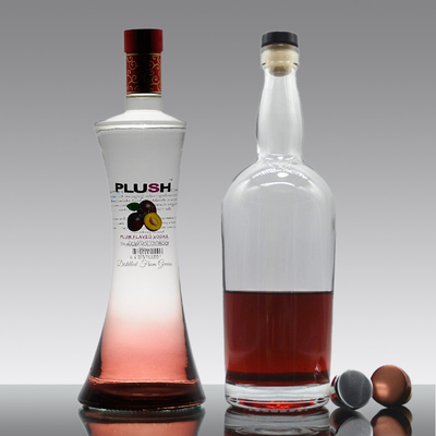 250 ml Red Label Gold Spray Painting Brandy Liquor Tequila Bouteille de vodka avec un capuchon métallique