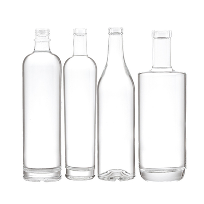 750 ml bouteille de cognac rectangulaire à col long et verre super flint