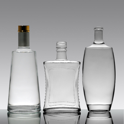 750 ml bouteille de cognac rectangulaire à col long et verre super flint