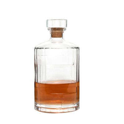 Impression de logo sur mesure 250 ml 500 ml 750 ml Bouteilles en verre transparent pour les bouteilles de whisky liquide plat