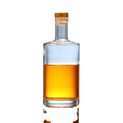 Impression de logo sur mesure 250 ml 500 ml 750 ml Bouteilles en verre transparent pour les bouteilles de whisky liquide plat