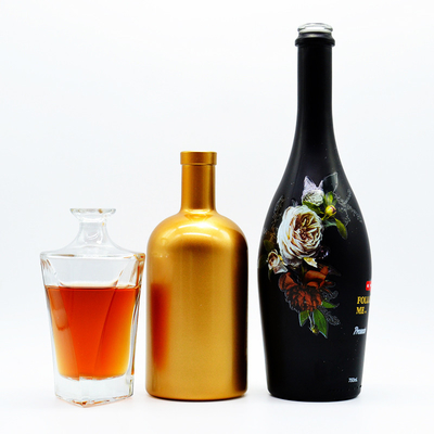 Logo de sérigraphie personnalisé Bouteille en verre cristallin vide et clair