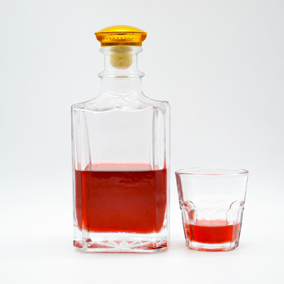 Bouteilles en verre 750 ml vides glacées Super Flint Spirits Bouteilles d'alcool à bouchon de liège