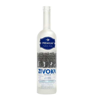 Un pistolet de whisky glacé bleu clair unique en forme de 700 ml 500 ml bouteille de gin vide pour l'alcool
