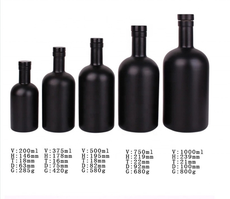 250 ml 375 ml 500 ml 700 ml 750 ml Bouteilles de verre vides à liqueur avec bouchon et écran