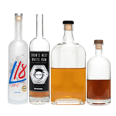 Acceptable Bouteilles de vin en verre de cristal vide 500 ml 750 ml personnalisées pour l' eau minérale