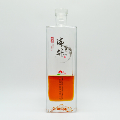 Autres boissons Bouteille en verre Super Flint Étiquette noire Whisky Whisky 750 ml 1l avec couvercle de liège