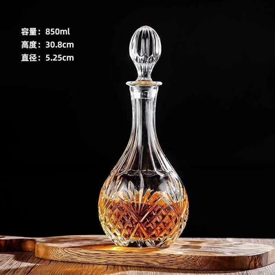 Décanteur de vin en verre blanc cristallin de 500 ml/650 ml/700 ml/800 ml pour la vodka brandy de qualité supérieure