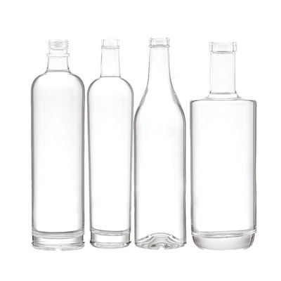750 ml bouteilles en verre Acceptable OEM/ODM pour les étiquettes métalliques Rom Whiskey Vodka