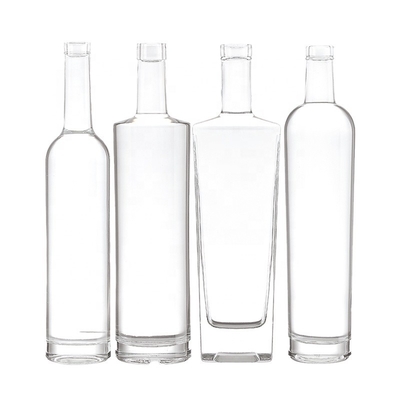 750 ml bouteilles en verre Acceptable OEM/ODM pour les étiquettes métalliques Rom Whiskey Vodka