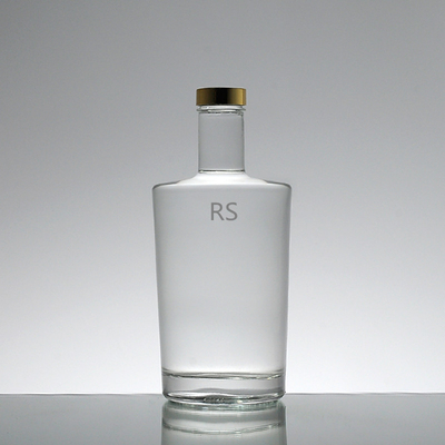 Bouteilles en verre transparent glacé avec capuchon à vis pour le vin et le cognac peintes en couleur OEM