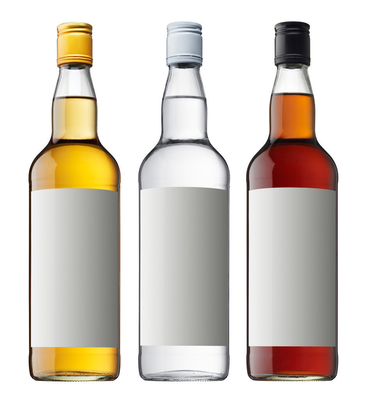 Boissons industrielles 250 ml 500 ml 750 ml Bouteille de whisky plat en verre avec bouchon à vis