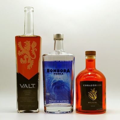 Graver la forme de la mode Super Flint Brandy Spirits vide Liquore blanc xo Bouteille de verre carré