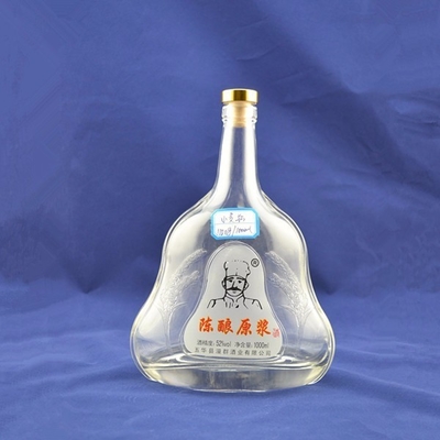 Bouteille de tequila personnalisée avec matériau en verre transparent et expédition rapide délai de livraison 20-30 jours