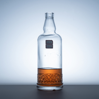 Bouteille en verre de whisky personnalisée Capacité 500 ml/1000 ml/375 ml Impression à écran Forme carrée
