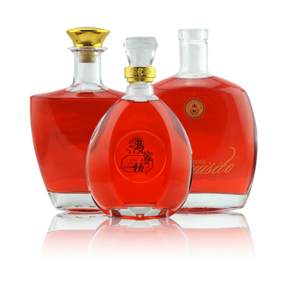 Bouteille en verre de rhum tequila vide peinte carré de 1000 ml avec matériau de super silex