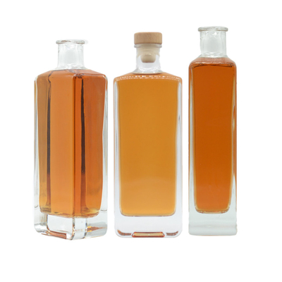 Bouteille en verre de rhum tequila vide peinte carré de 1000 ml avec matériau de super silex