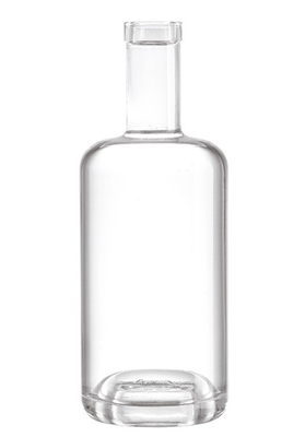 Impression du logo du client 750 ml bouteilles en verre glacé clair pour alcool alcool whisky gin vodka
