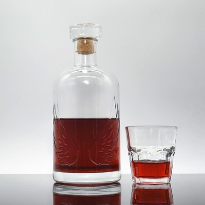 Bouteille en verre clair de 1L 750ml pour vodka gin whisky tequila forme personnalisée