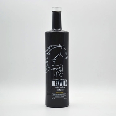 Bouteille en verre clair de 1L 750ml pour vodka gin whisky tequila forme personnalisée
