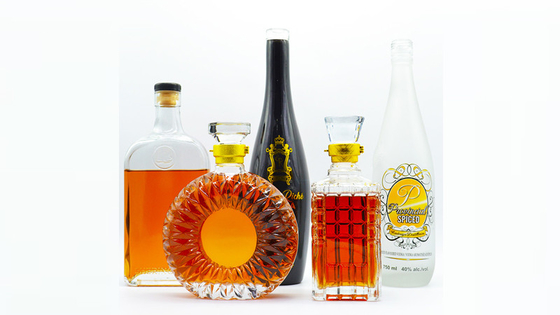 Impression par sérigraphie Bouteille en verre glacé ronde de 500 ml pour alcools Champagne boissons tequila