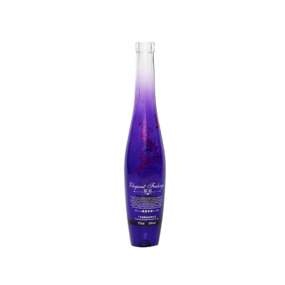 375 ml/700 ml/750 ml Peinture noire claire Bouteille de verre vide pour glace Liquore spiritueux Vodka Gin au rhum