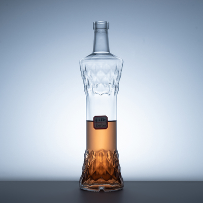 1 litre de whisky verre vodka bouteille vide spiritueux bouteille 375ml 500ml 750ml avec couvercle de liège