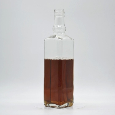 Bouteille de liège en verre Super Flint de 75 cl pour liqueur d'huile d'olive en forme personnalisée et alcools de gin de 500 ml