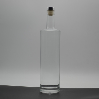 Impression sur écran sur épaule ronde sur mesure Bouteille en verre blanc glacé pour 750 ml de vodka alcoolisée