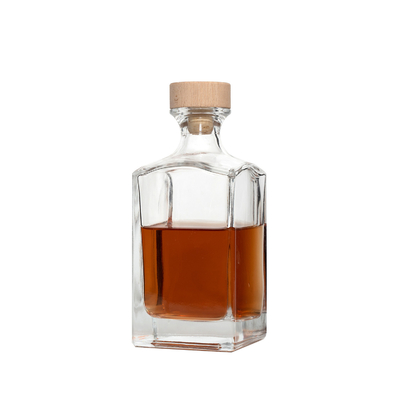 Bouteille de whisky classique de 700 ml avec bouchon en verre Matériau du corps Super Flint Matériau en verre