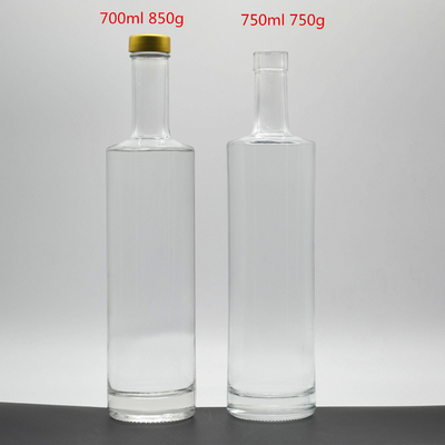Collier en verre Super Flint Ronde 700 ml Bouteille de gin claire pour les amateurs de vodka