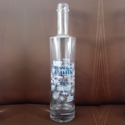 Collier en verre Super Flint Ronde 700 ml Bouteille de gin claire pour les amateurs de vodka